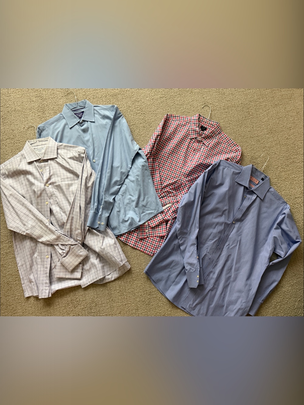 4 Men's  Dress Shirts - Classic Button-Down